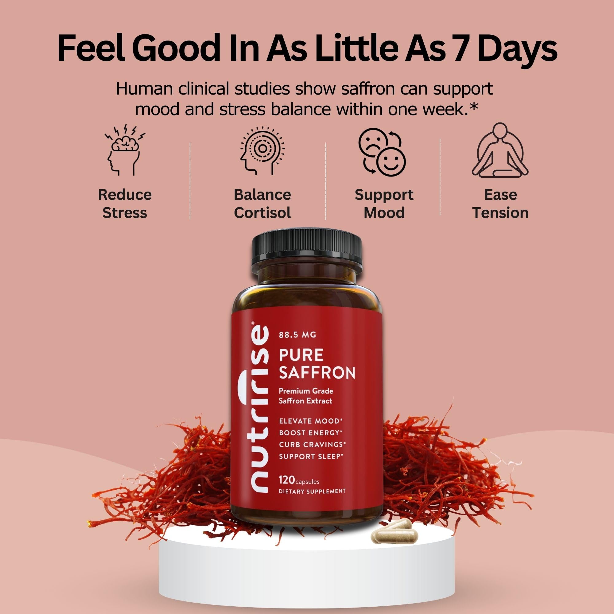 NutriRise extracto de azafrán en polvo mostrando pureza