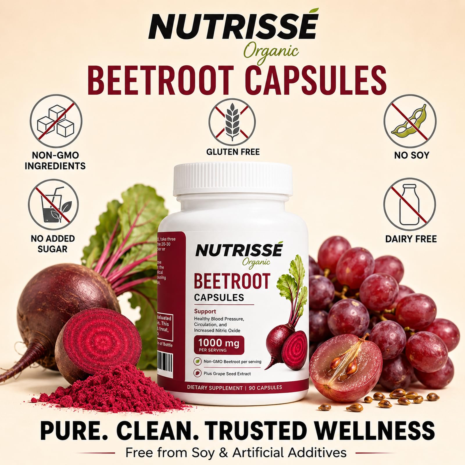 Nutrisse Organic cápsulas en mano demostrando tamaño portátil