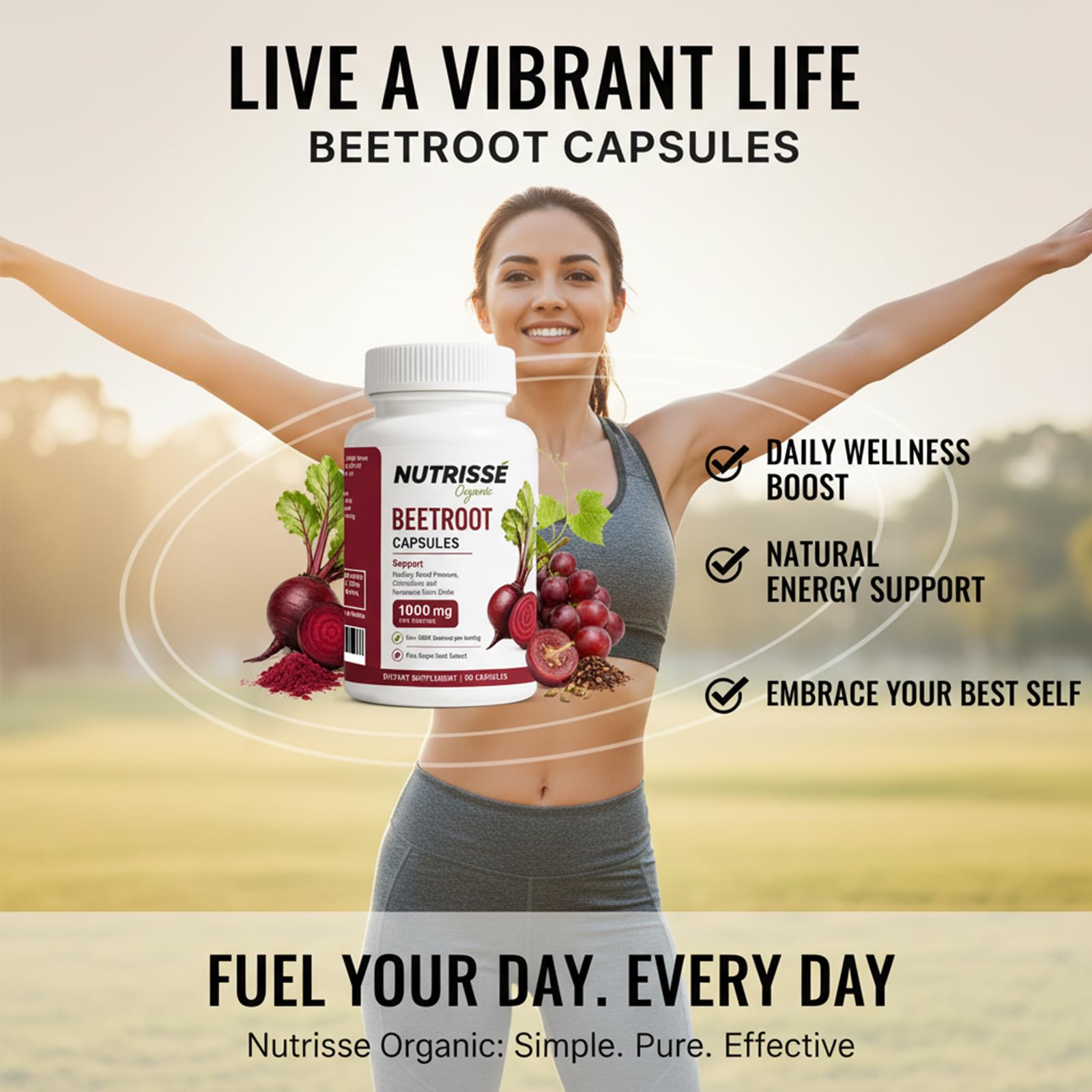 Nutrisse Organic primer plano de cápsula vegetal mostrando calidad