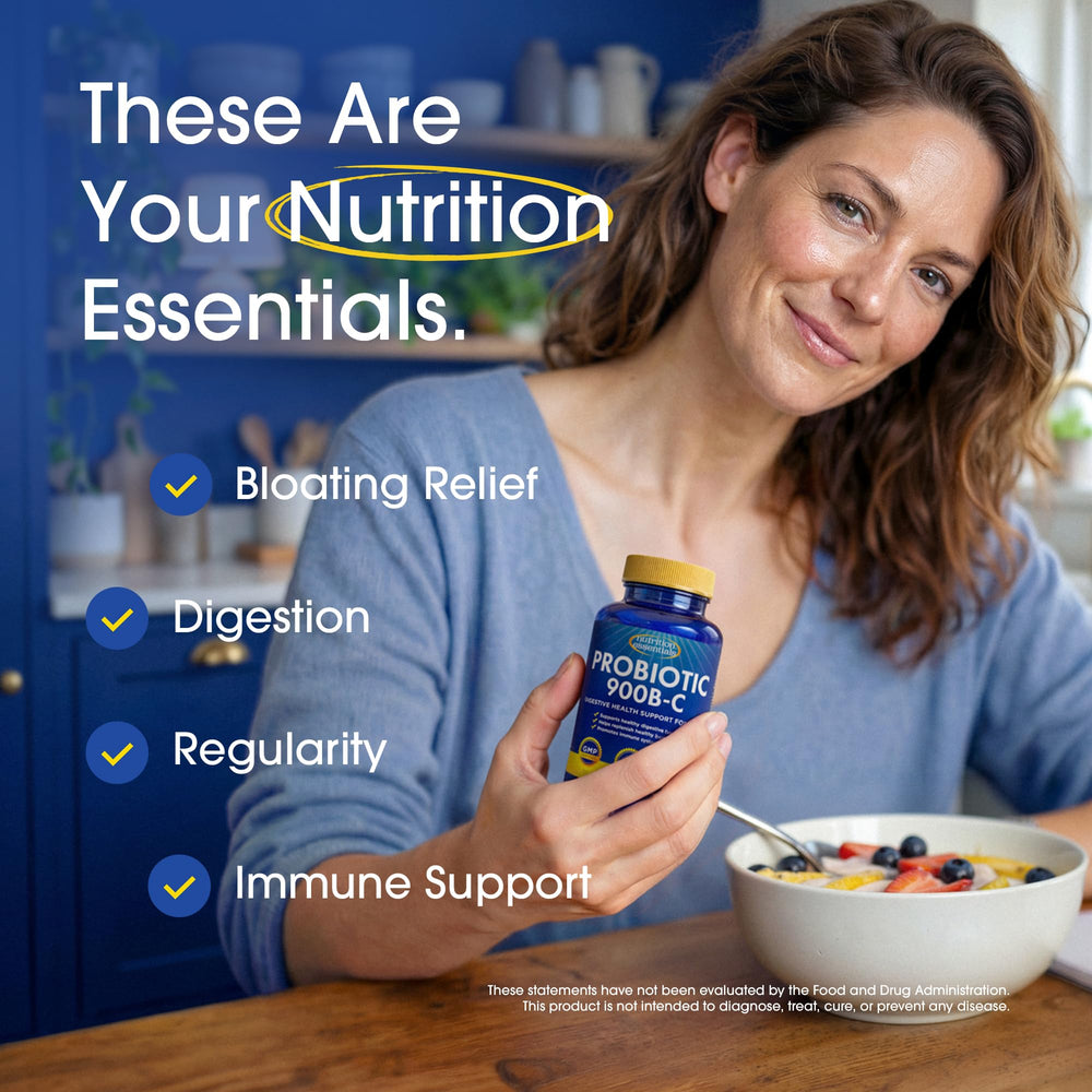 Nutrition Essentials envase abierto con tabletas listas para tomar