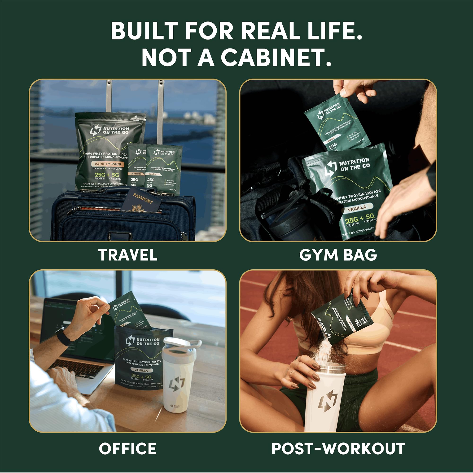 Nutrition On The Go mezcla en shaker, resultado sin grumos y listo para beber