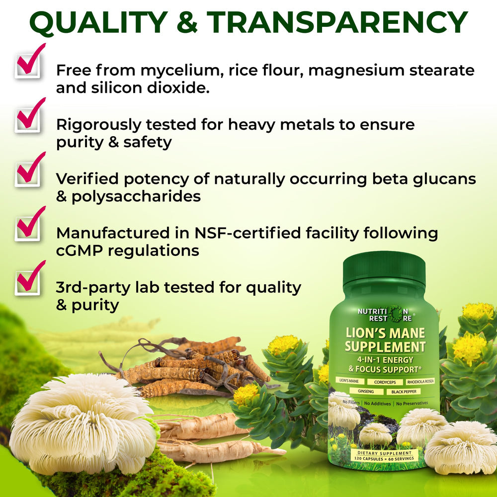 Nutrition Restore cápsulas en mano para visualización de tamaño práctico