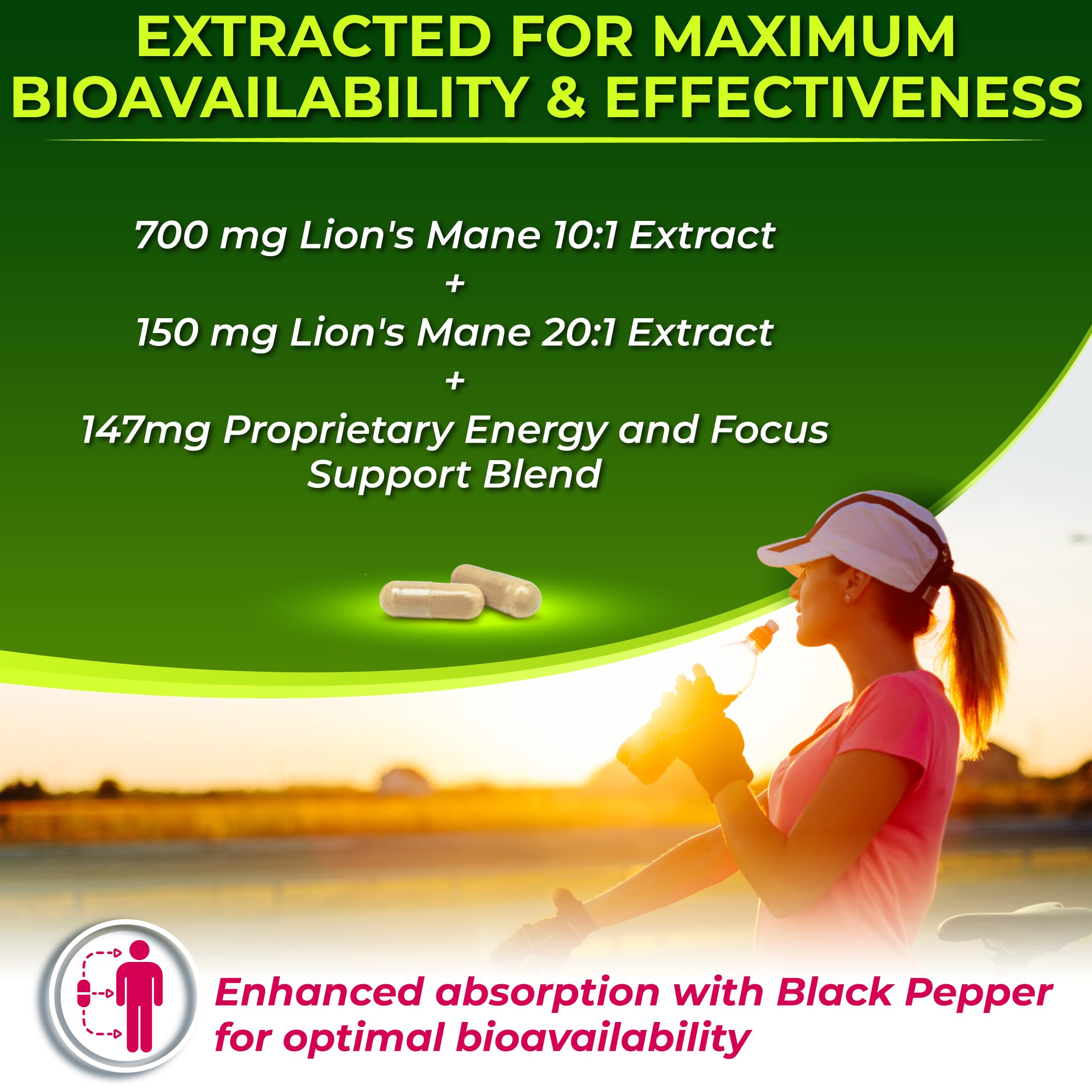 Nutrition Restore textura del extracto de hongos en acercamiento informativo