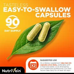 nutrivein botella abierta con cápsulas para visualizar cantidad y duración