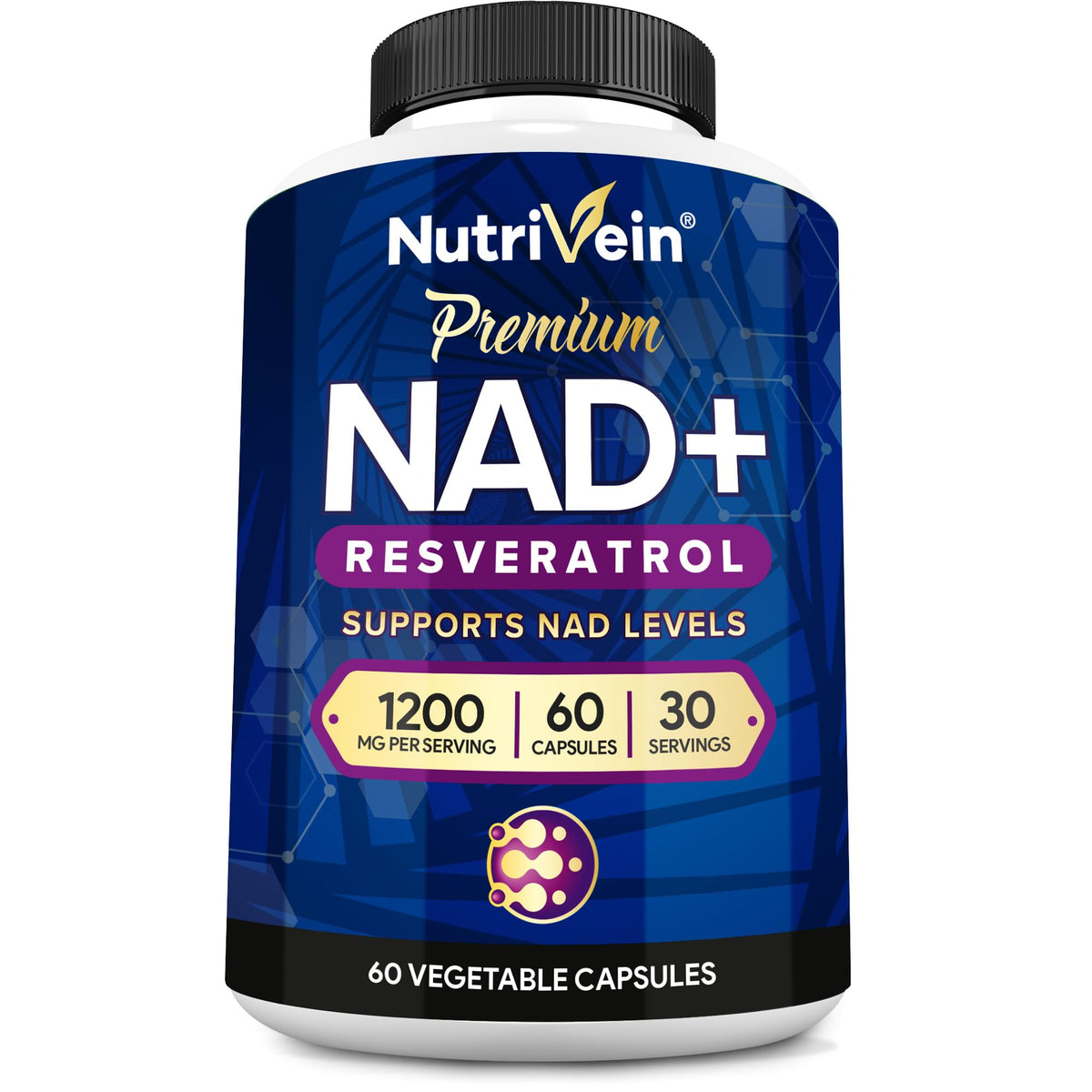 Nutrivein botella frontal mostrando etiqueta clara y beneficios visibles
