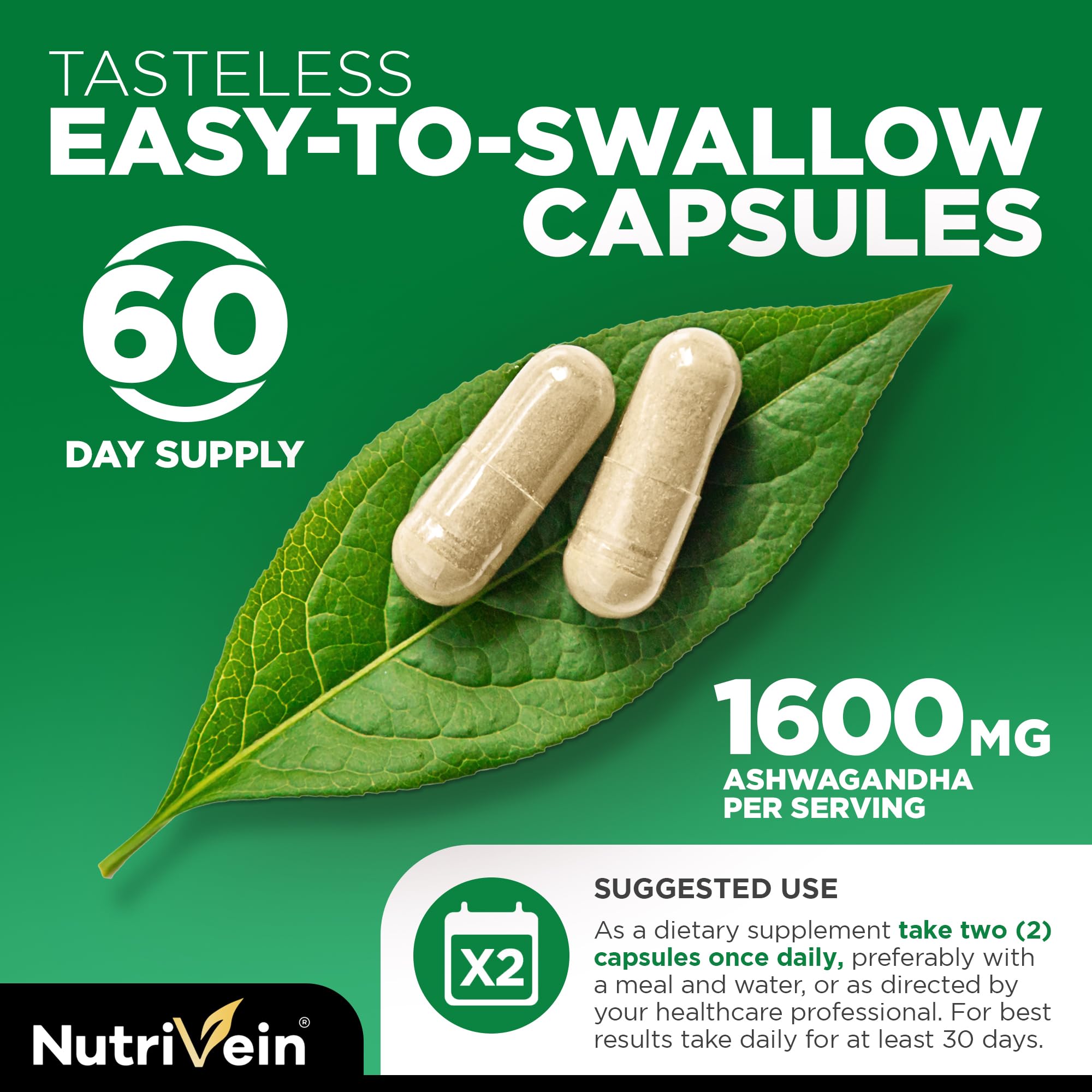 Nutrivein cápsula en mano mostrando tamaño fácil de tragar