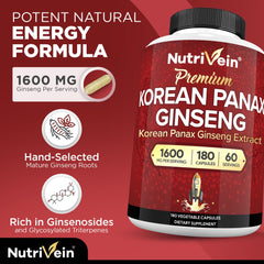 Nutrivein empaque abierto mostrando lista de ingredientes y garantía