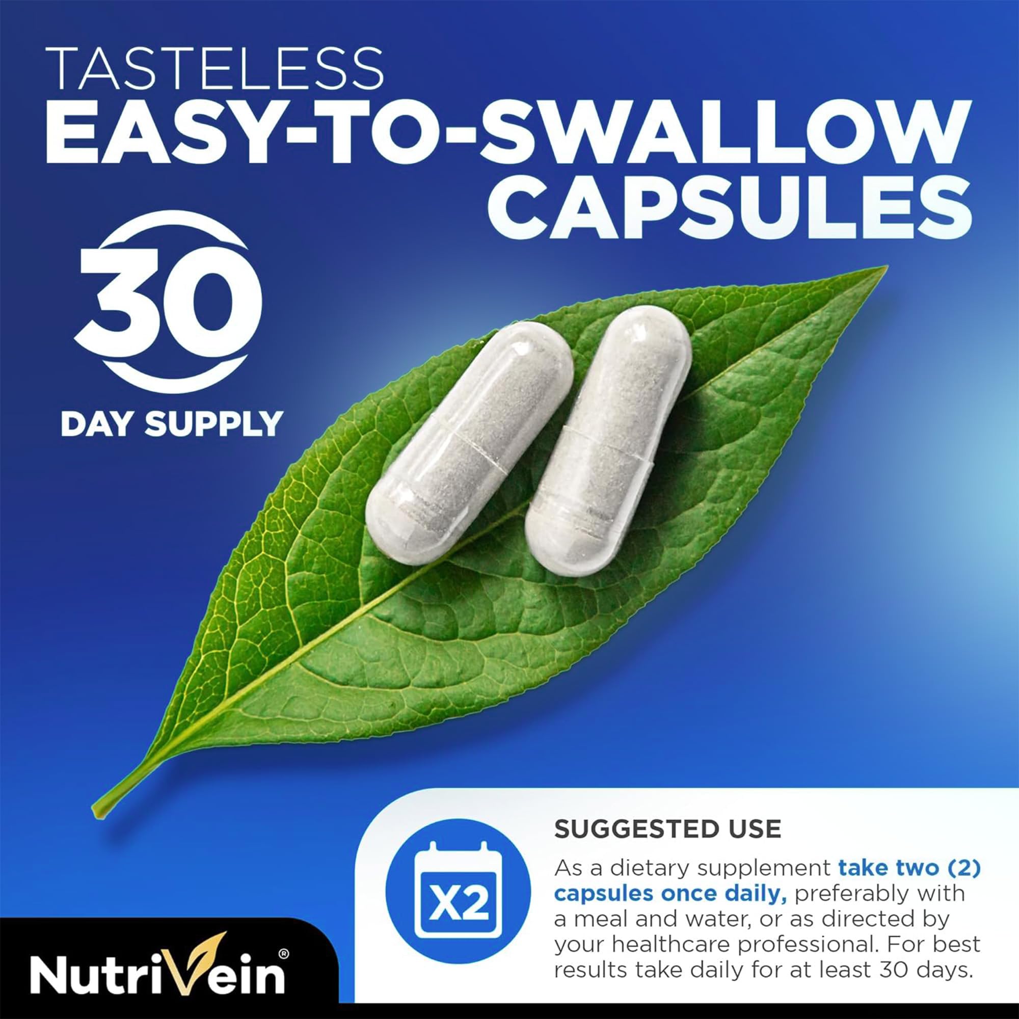 Nutrivein envase abierto con cápsulas ordenadas transmitiendo confianza