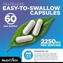 Nutrivein envase abierto con cápsulas para ver cantidad y presentación