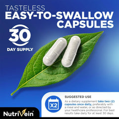 Nutrivein envase abierto con cápsulas ordenadas transmitiendo confianza