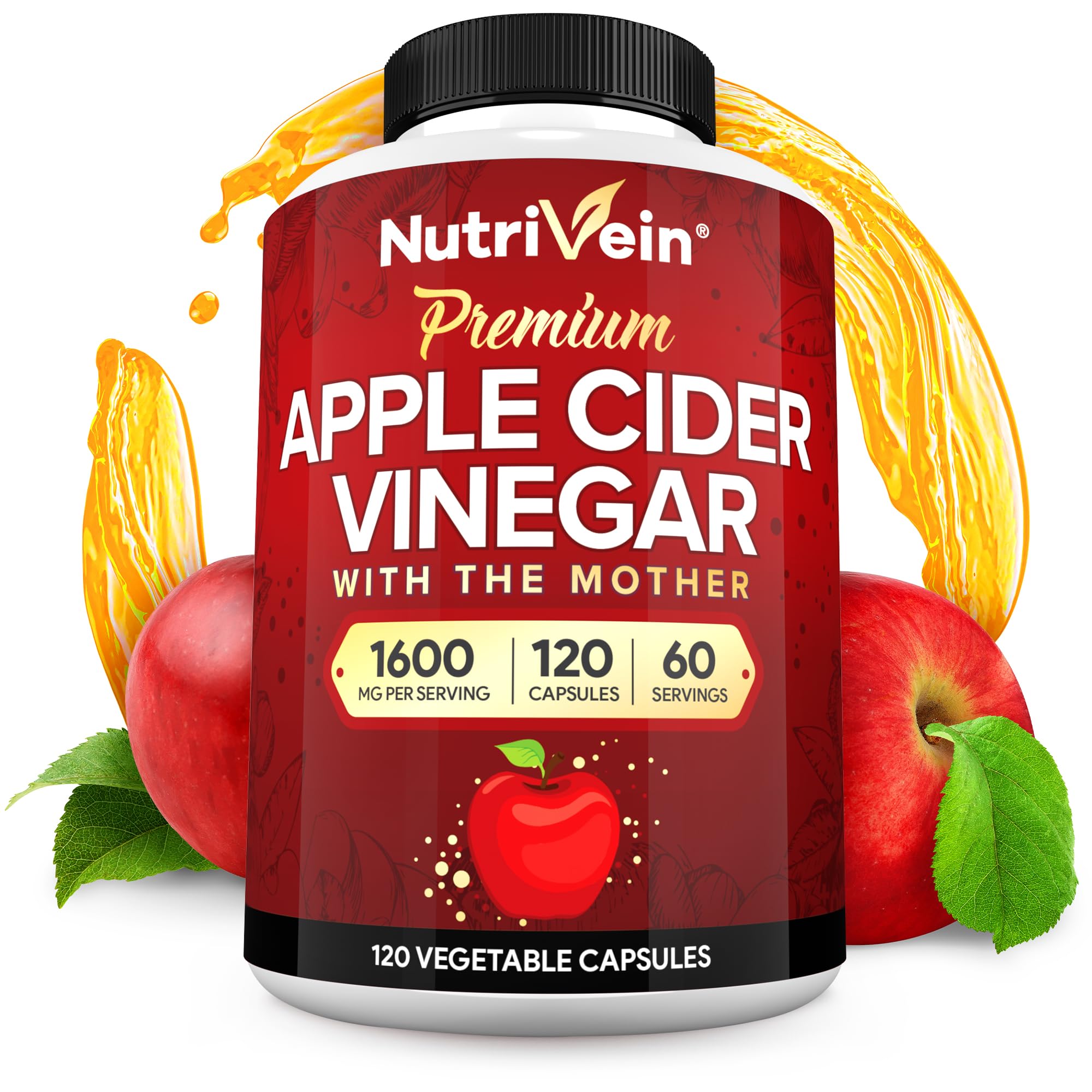 Nutrivein envase frontal mostrando 120 cápsulas y concentración 1600 mg