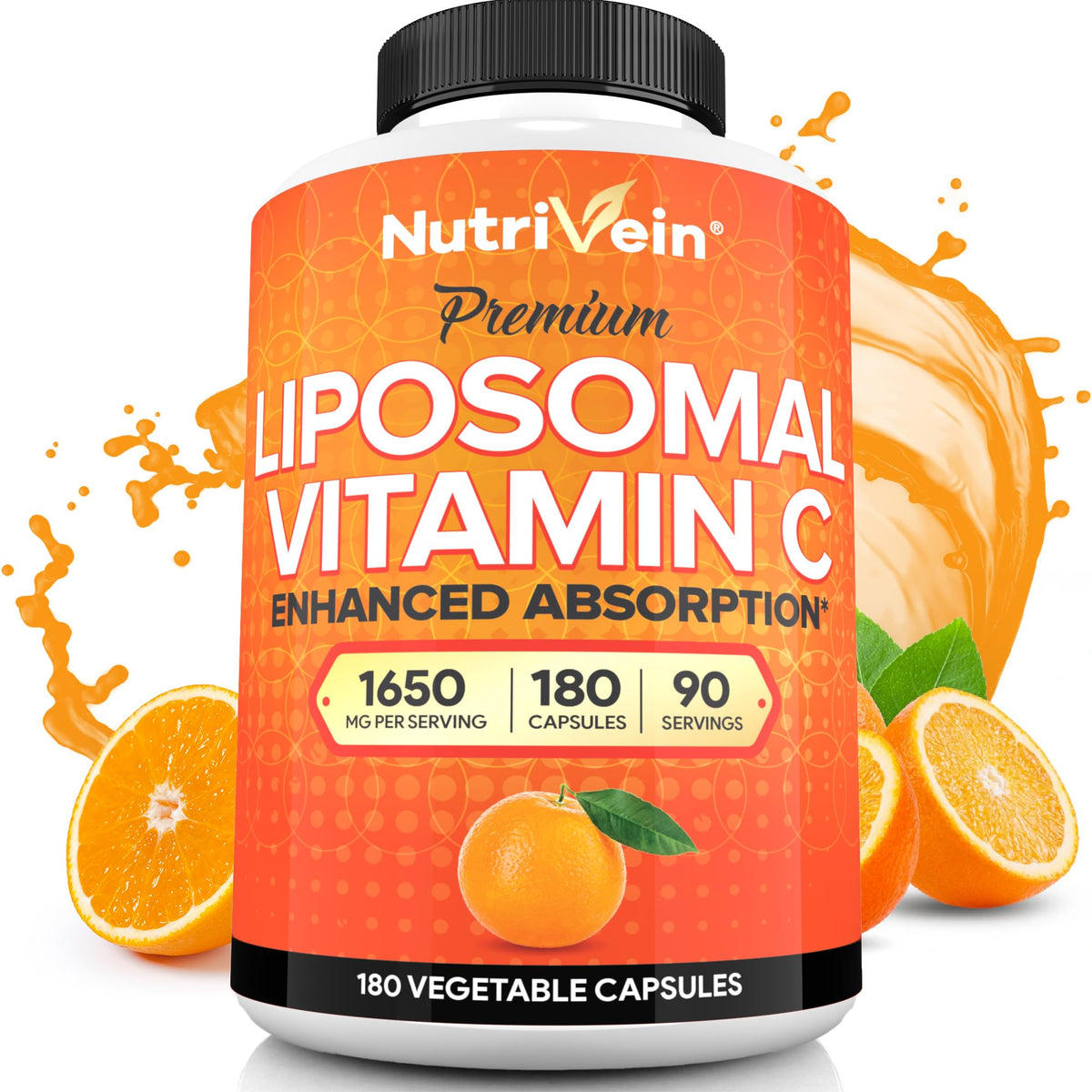nutrivein frente del envase mostrando 180 cápsulas y beneficios visibles
