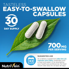 Nutrivein cápsulas en manos, muestra tamaño y facilidad de toma