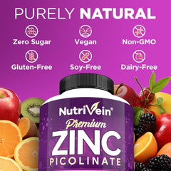 Nutrivein etiqueta de ingredientes destacando calidad cGMP