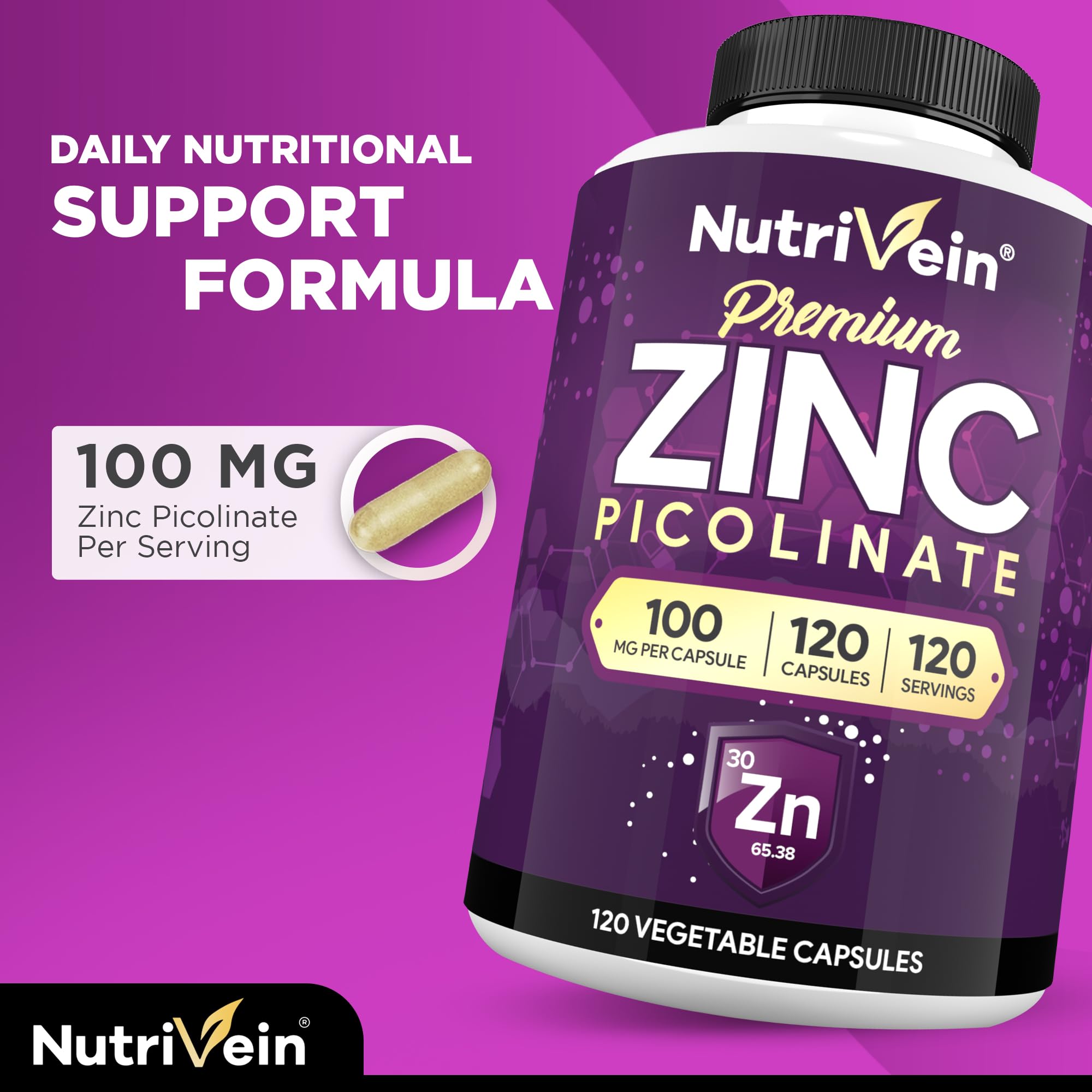 Nutrivein textura del contenido en polvo y pureza visual