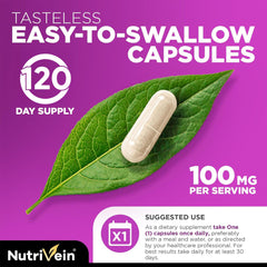 Nutrivein cápsula en mano indicando conveniencia de uso diario