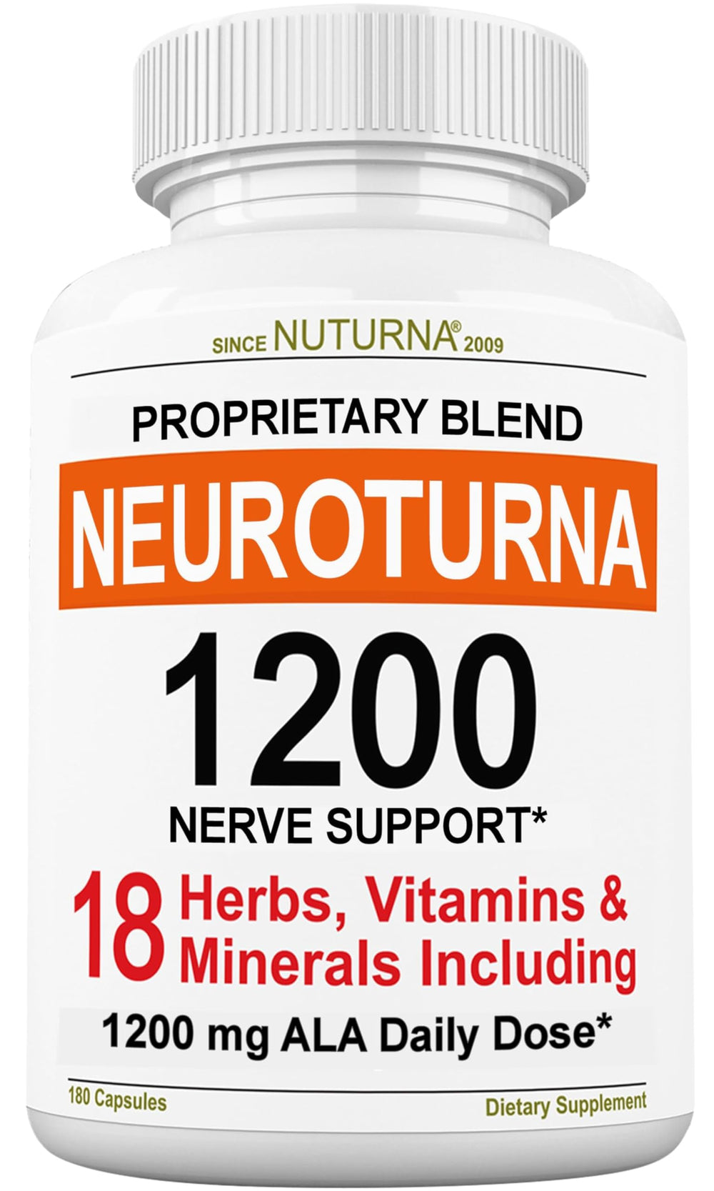 Nuturna Neuroturna frontal del envase mostrando la marca y beneficio claro