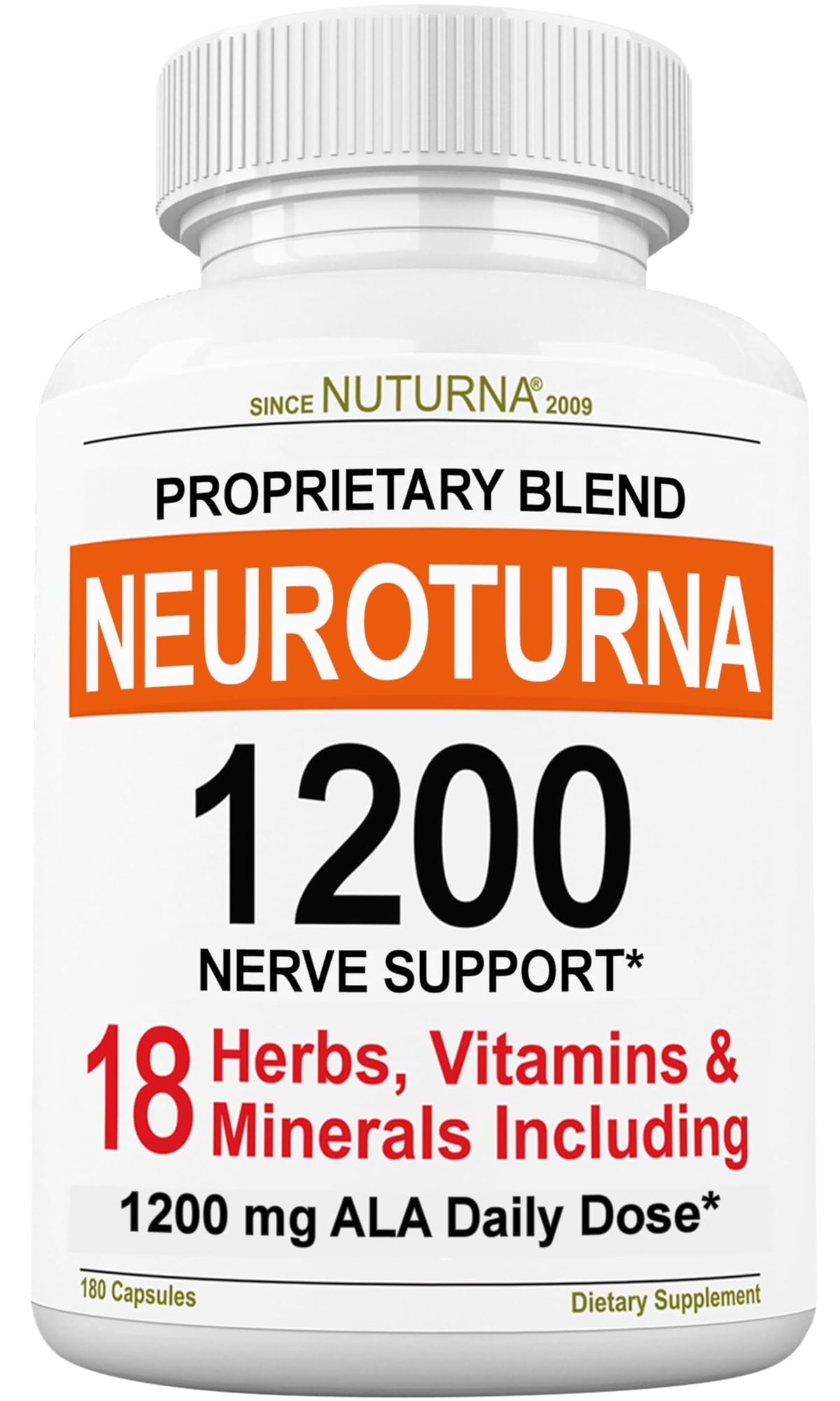 Nuturna Neuroturna frontal del envase mostrando la marca y beneficio claro