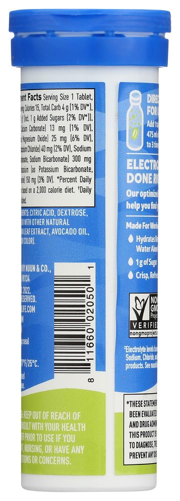 tableta Nuun Active disolviéndose en botella con agua ilustrando hidratación rápida