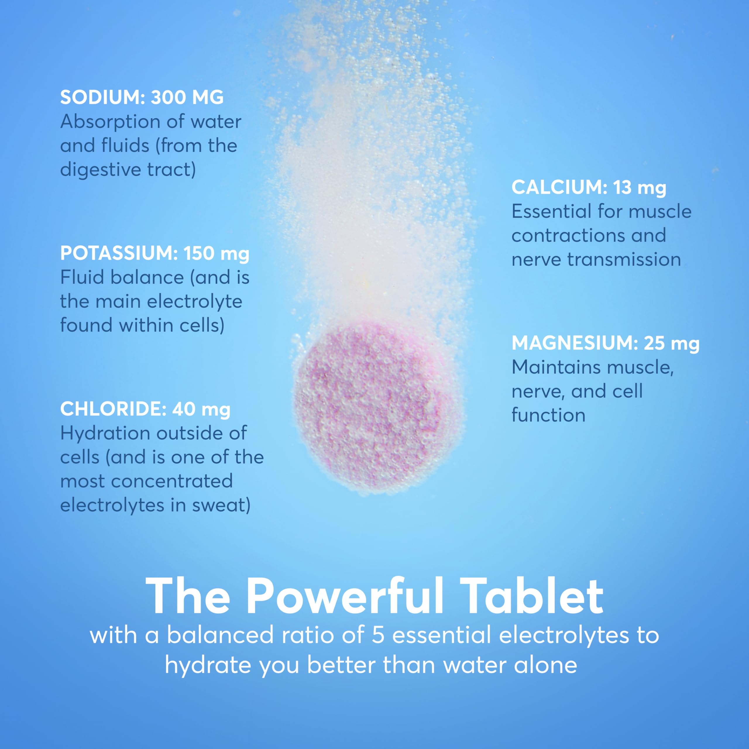 Nuun burbujeando en vaso, bebida refrescante y fácil absorción