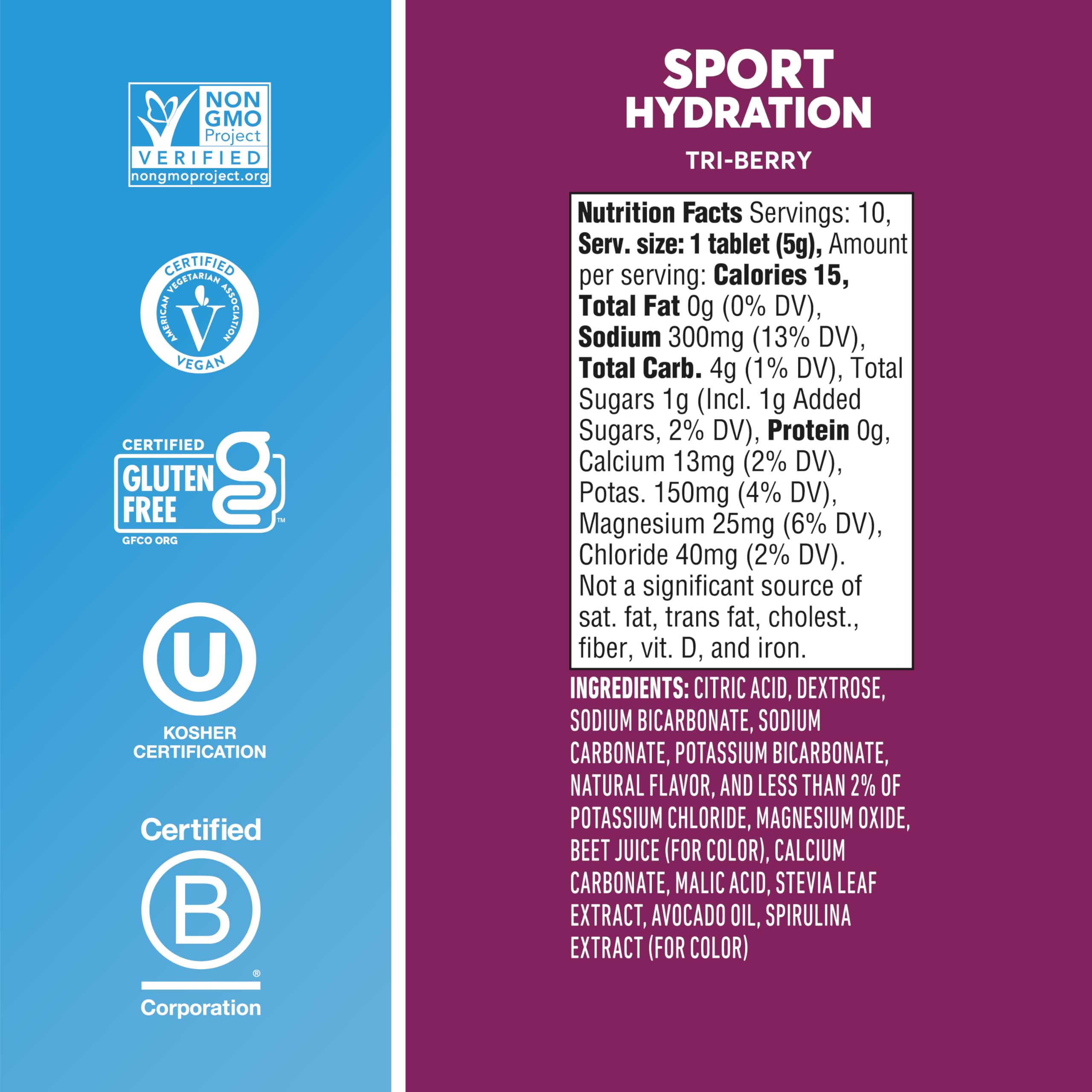 Etiqueta nutricional de Nuun con información de electrolitos clara y precisa