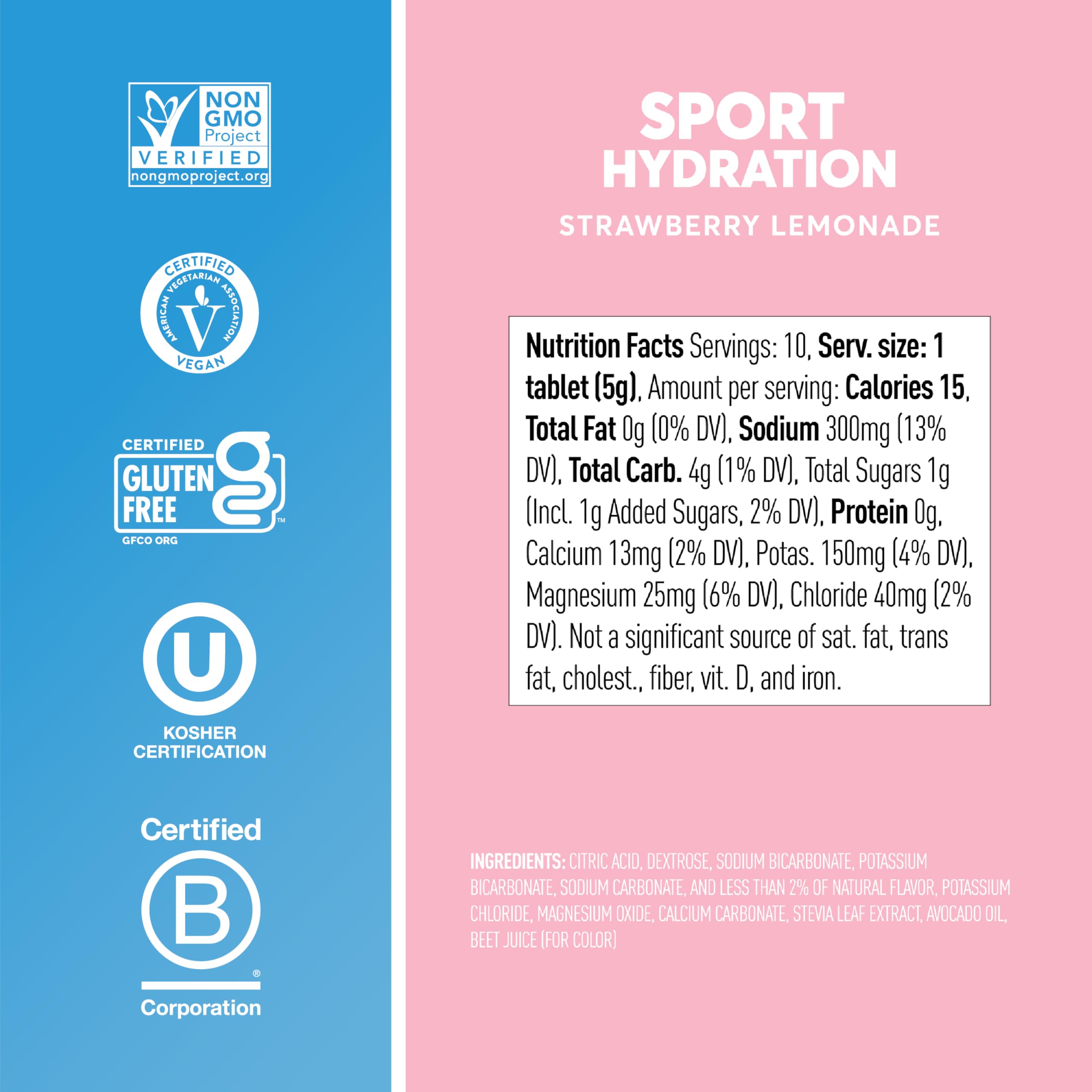 Nuun etiqueta de ingredientes que resalta electrolitos y perfil limpio