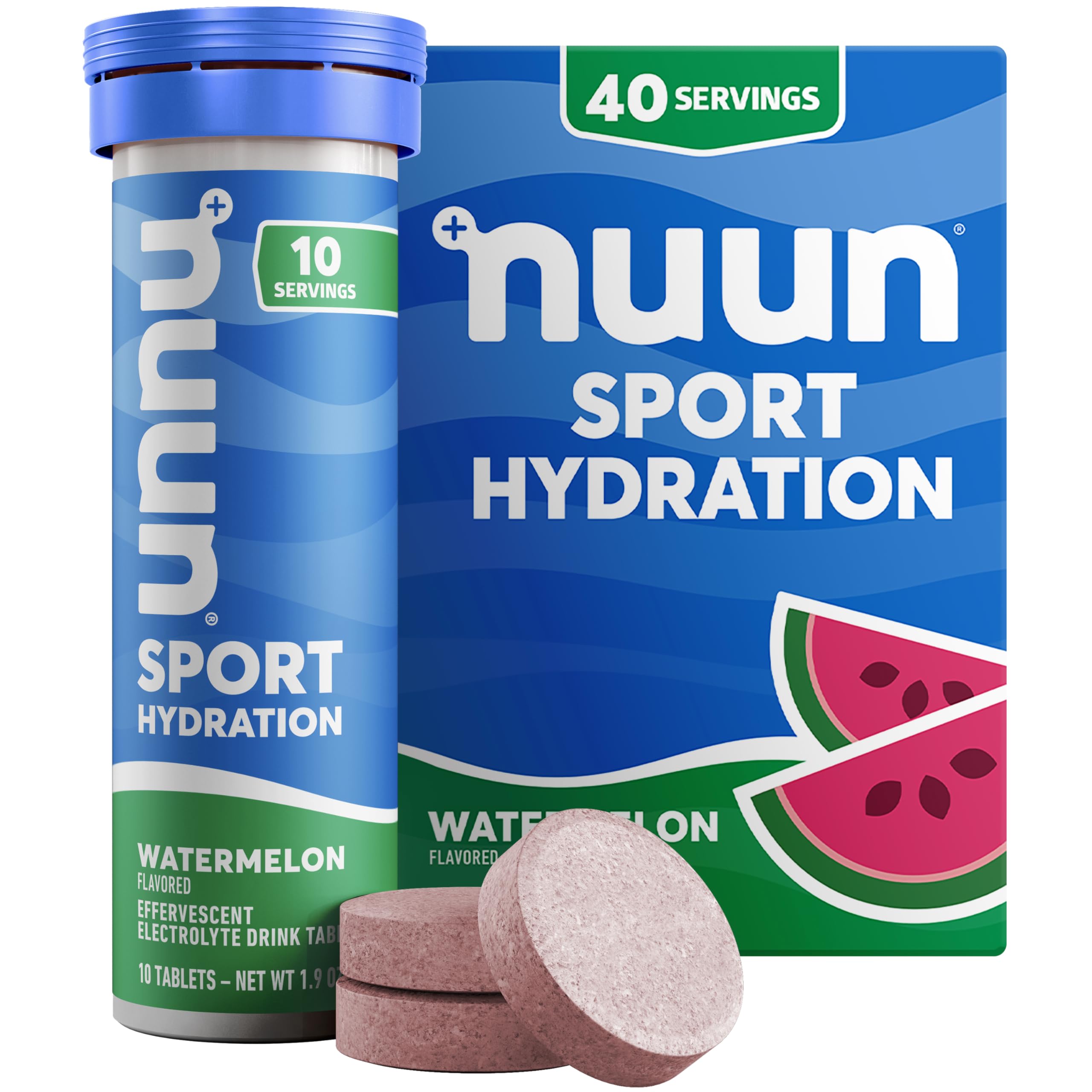 Nuun tubo frontal con tabletas, fácil transporte y preparación rápida