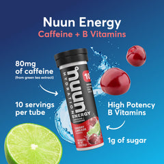 Nuun close-up de tableta efervescente muestra textura y disolución rápida