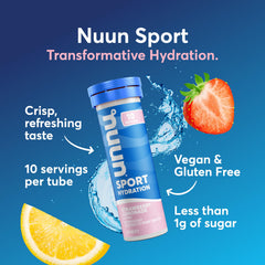 Nuun tableta detalle textura efervescente que facilita disolución rápida