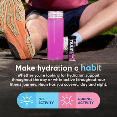 Nuun tubo en mano para comparar tamaño y llevar a entrenamientos