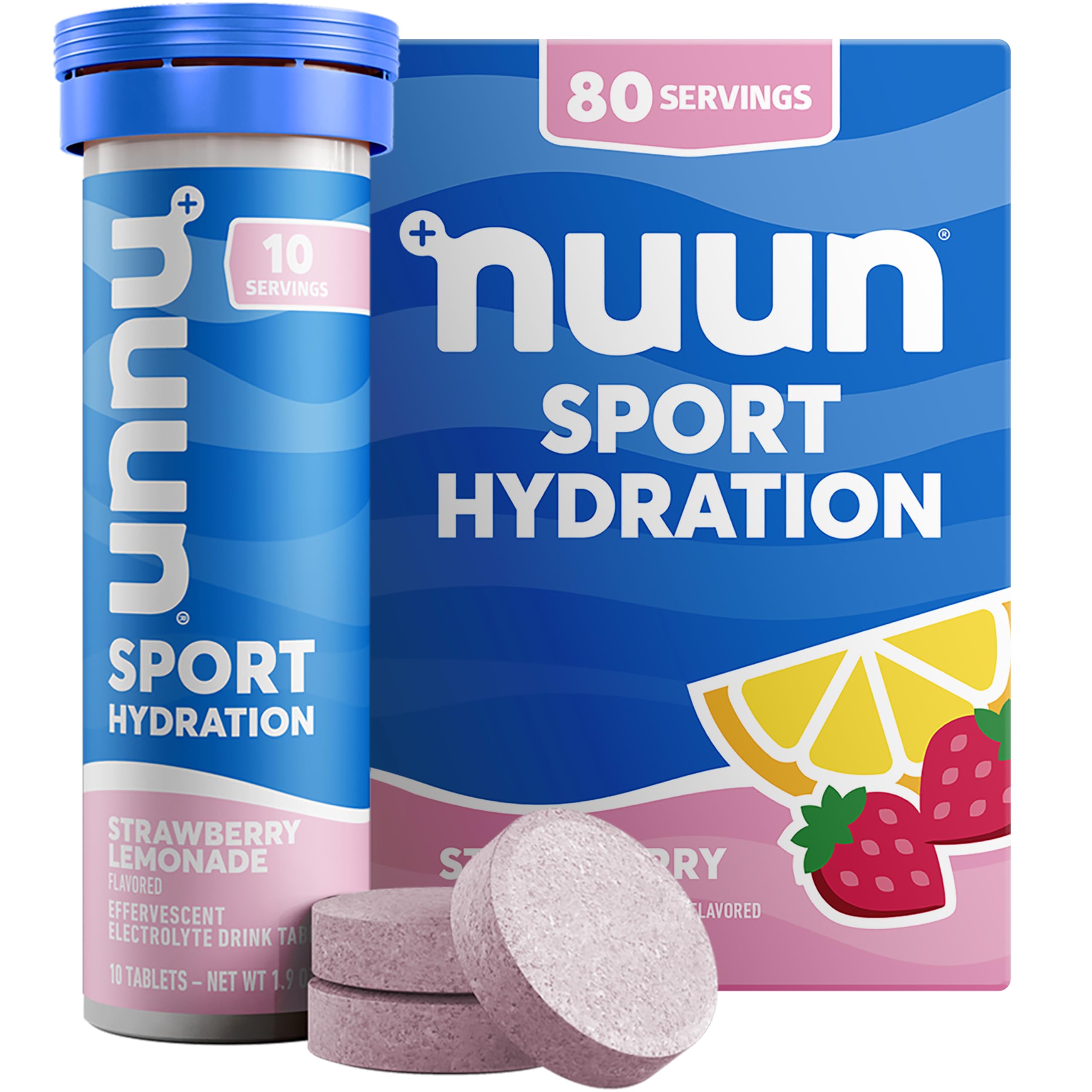 Nuun tubo frontal fresa limón mostrando etiquetas y beneficios prácticos