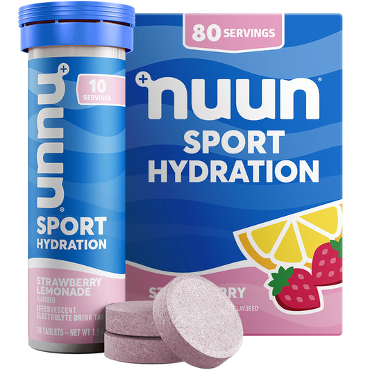 Nuun tubo frontal fresa limón mostrando etiquetas y beneficios prácticos