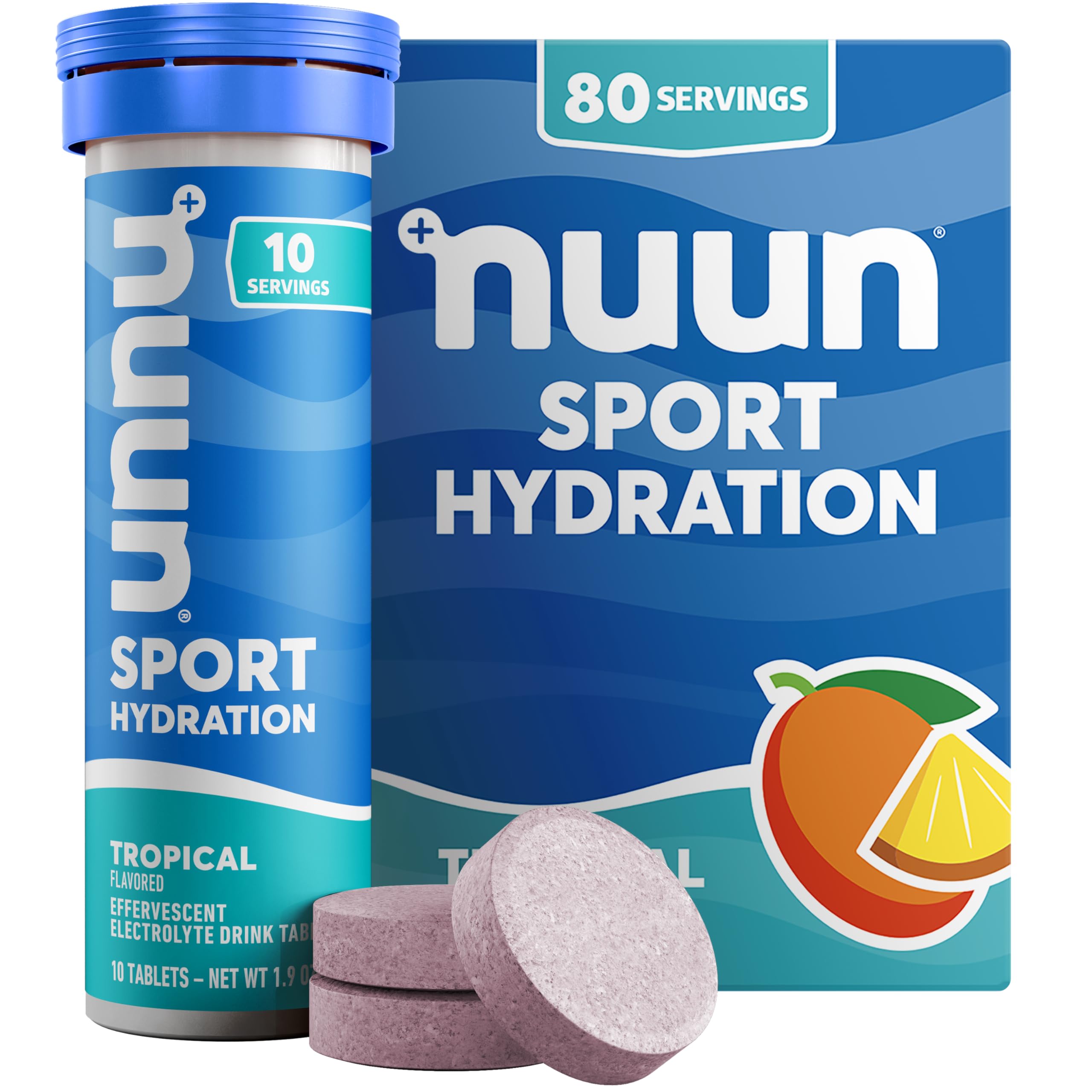Nuun tubo frontal Tropical mostrando diseño y portabilidad beneficioso