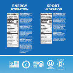 Tubes de sabores Nuun alineados, variedad para evitar monotonía