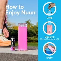 Nuun bebida en botella durante ciclismo para reponer electrolitos y energía