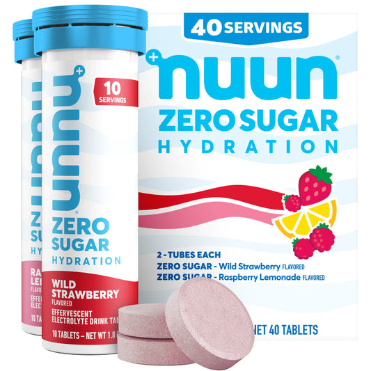 Nuun Zero Sugar frente del tubo mostrando diseño y conveniencia
