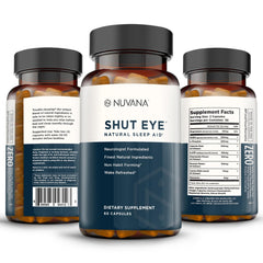 Nuvana Shut Eye ingredientes naturales como manzanilla y valeriana visibles