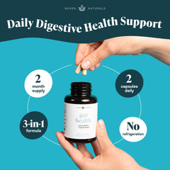 Nuven Naturals frasco sobre encimera en estilo de vida saludable y organizado