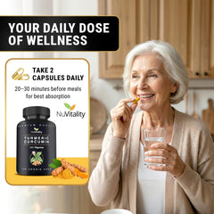 NuVitality etiqueta con ingredientes que resalta piperina y pureza