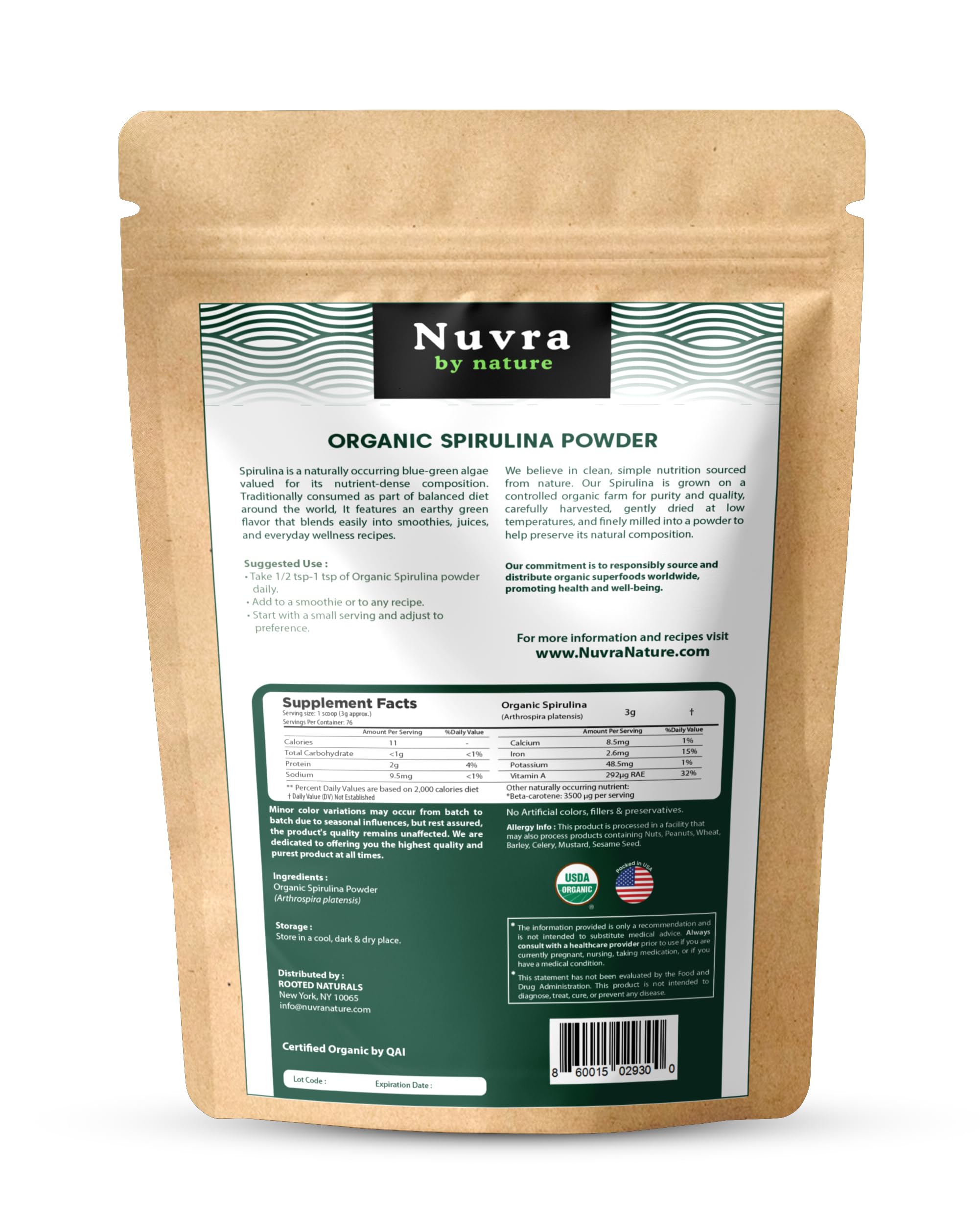 Nuvra by Nature envase 8 oz comparado con mano para escala clara