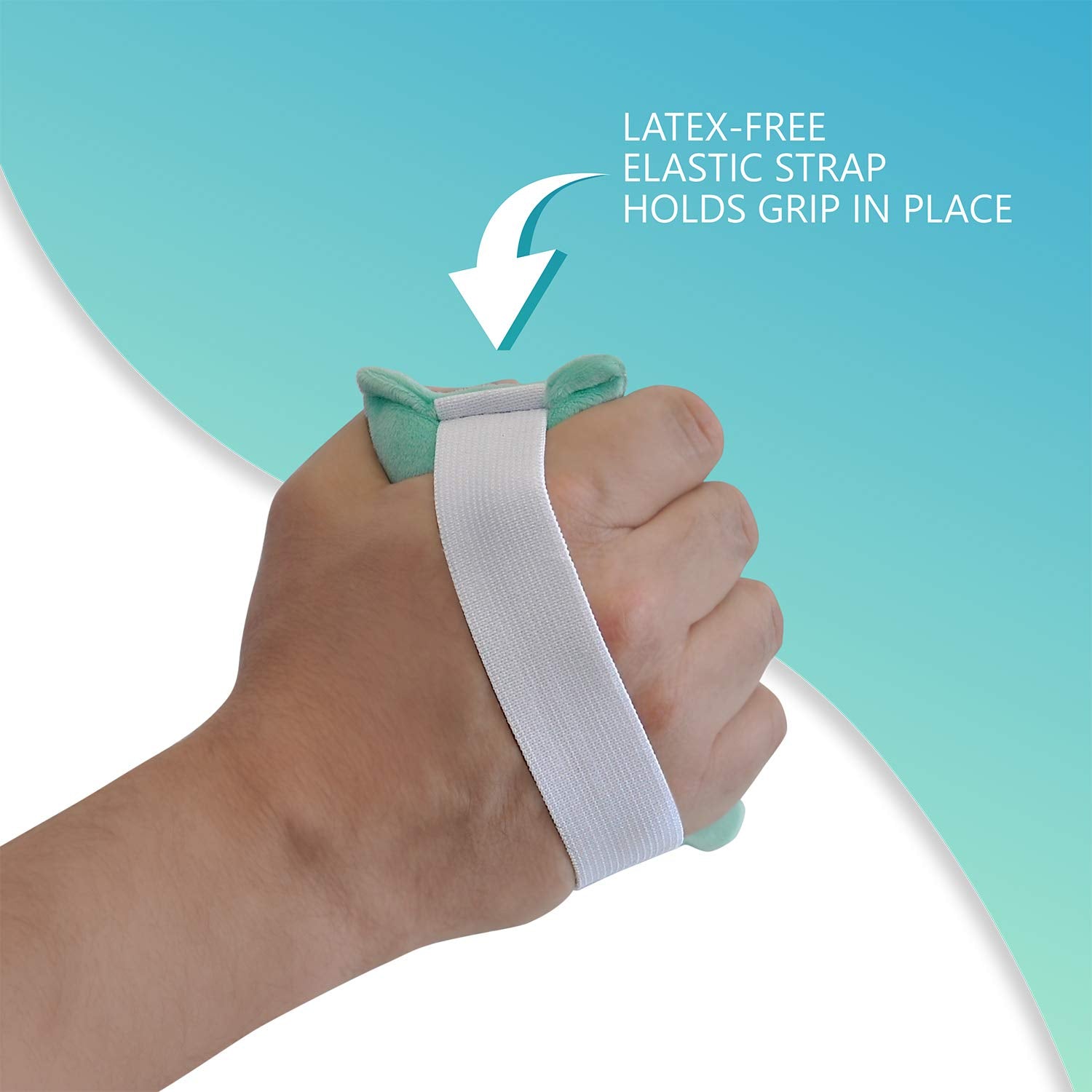 NYOrtho palma comparada con mano para visualizar tamaño y cobertura protector