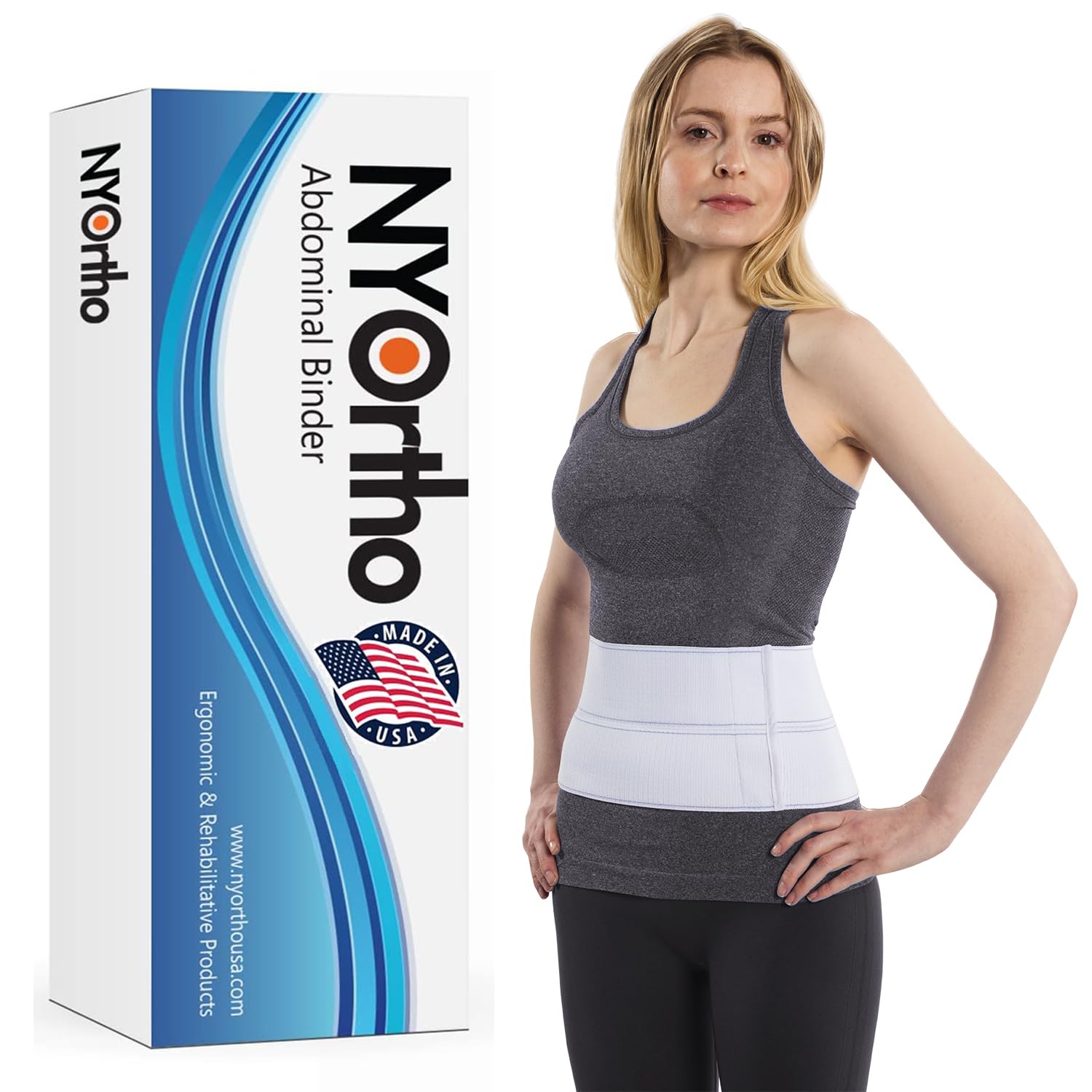 NYOrtho faja frontal mostrando cobertura completa y soporte