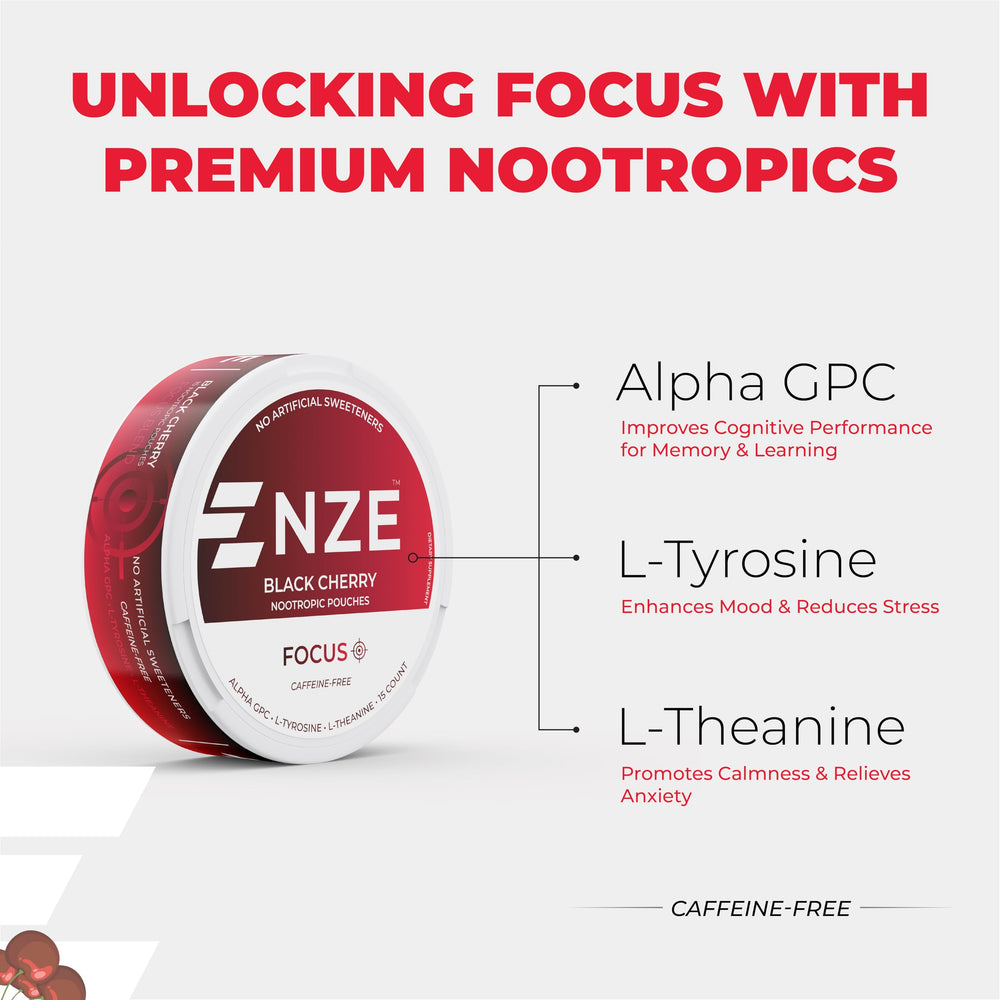 NZE pouch en uso entre encía y mejilla para concentración inmediata