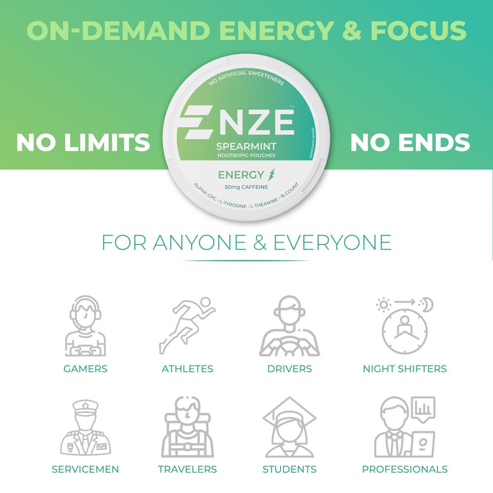 NZE pouch junto a mano para comparar tamaño y facilidad de transporte