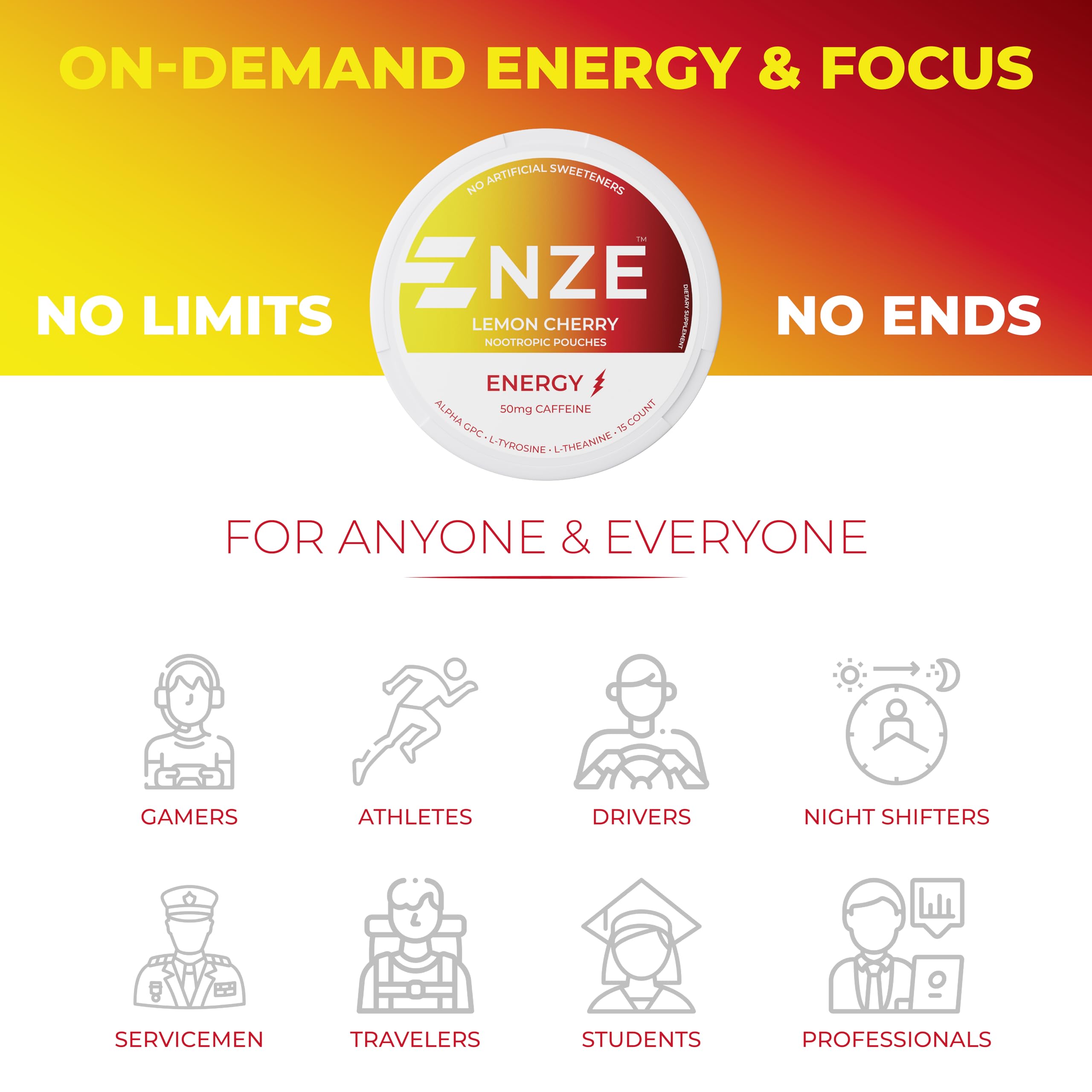 NZE pouch abierto mostrando contenido libre de azúcar