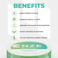 NZE pouch en uso entre encía y labio para absorción rápida