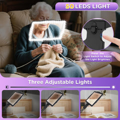 NZQXJXZ panel de 50 LEDs y dimmer para luz ajustable y cómoda