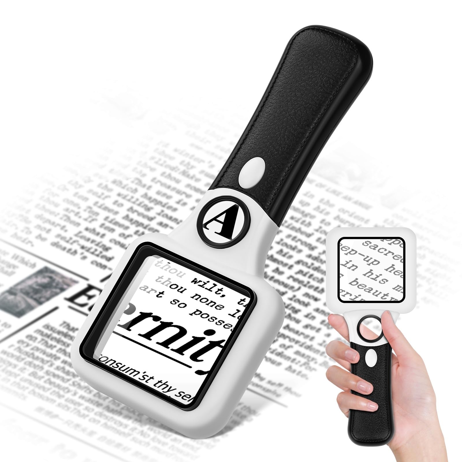 NZQXJXZ lupa frontal mostrando lente y ergonomía, facilita lectura precisa