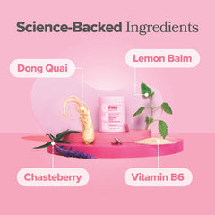 O Positiv FLO PMS ingredientes naturales sobre tela, muestra pureza