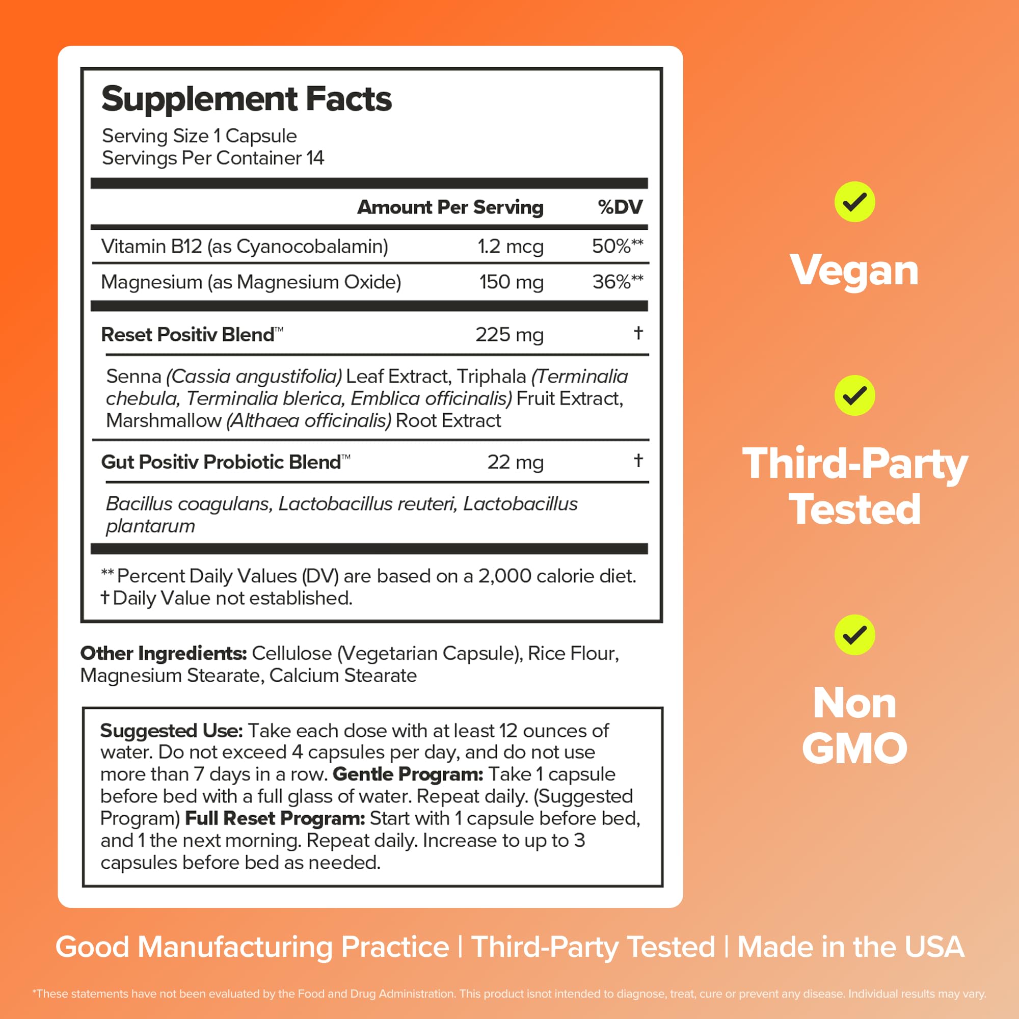 O Positiv etiqueta con lista de ingredientes, transparencia y calidad